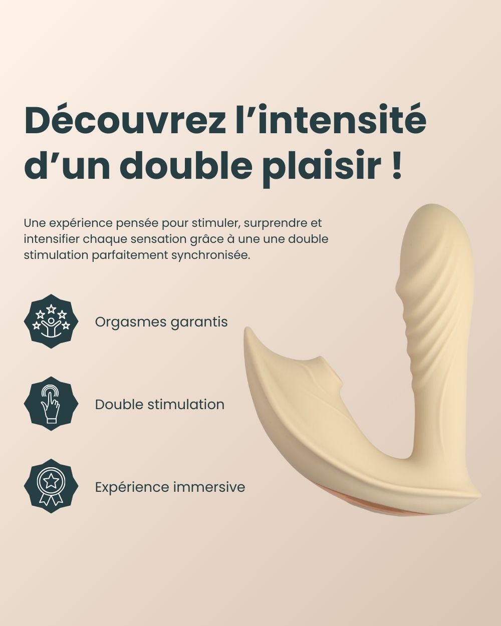 Kyra vibromasseur de Solena : stimulation simultanée avec succion et vibration pour un plaisir unique.