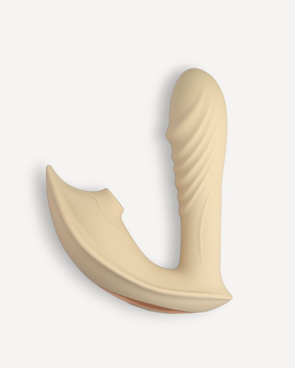 Vibromasseur Kyra de Solena beige avec double stimulation point G et clitoris pour des orgasmes intenses