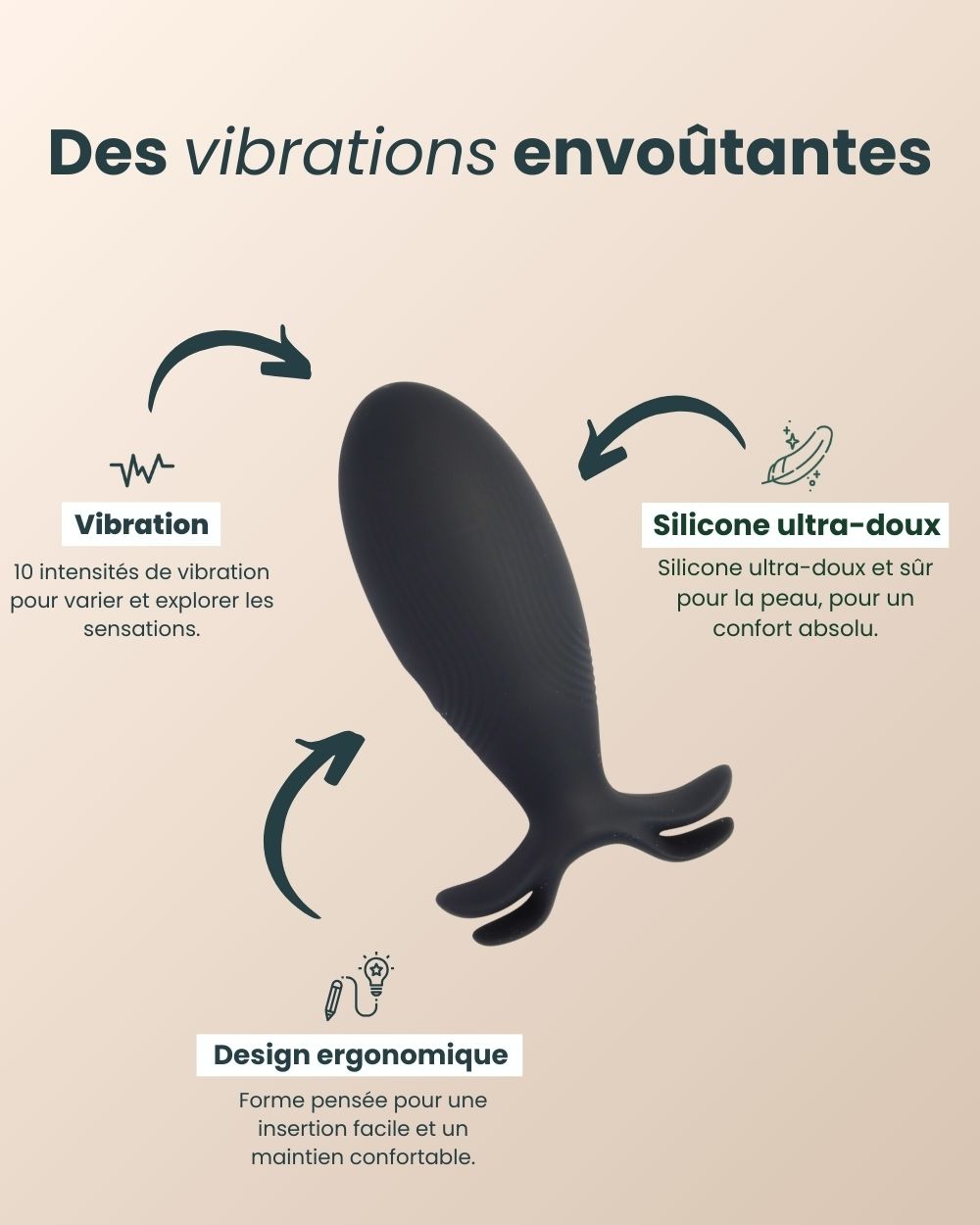 Plug anal vibrant Nemo de Solena : design ergonomique, plusieurs modes de vibration et matériaux de qualité.