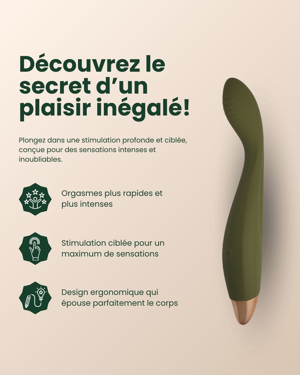 Vibromasseur Nova de Solena : design ergonomique et ciblé pour des orgasmes puissants et ciblés.