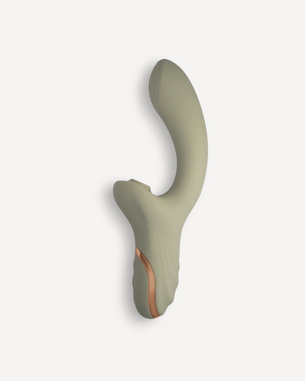 Vibromasseur rabbit Mila vert de Solena pour une double stimulation du point G et du clitoris.